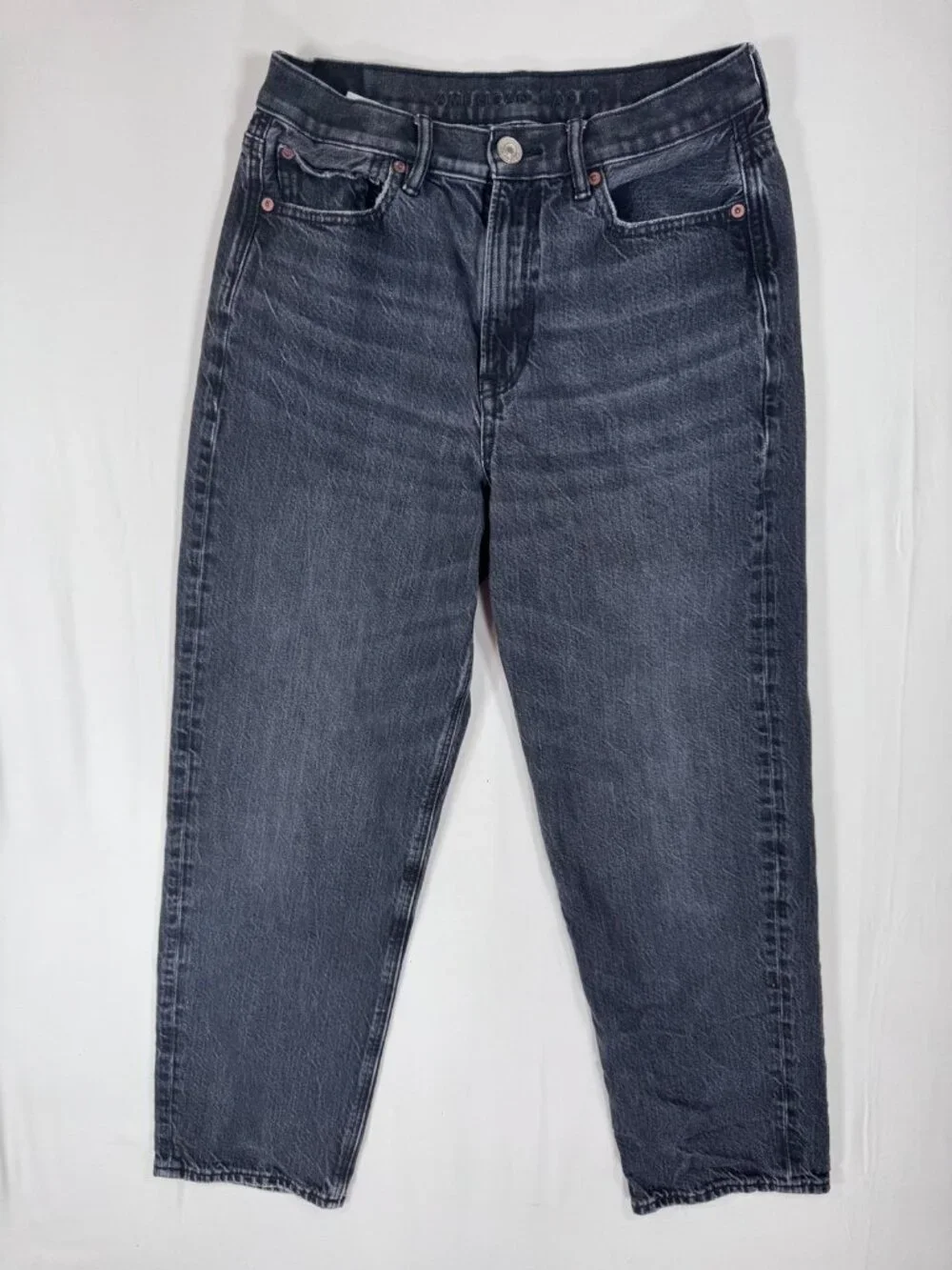 American Eagle Jeans 90s Boyfriend Black Size 8 High Rise Relaxed Retro Grunge